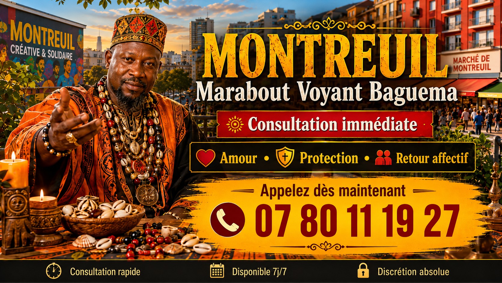 Marabout Baguema à Montreuil en Seine-Saint-Denis